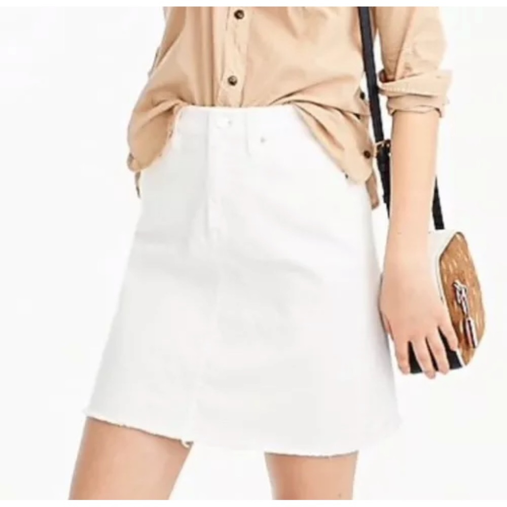 J Crew White Denim Skirt with Raw Hem size 32 - Picture 9 of 9